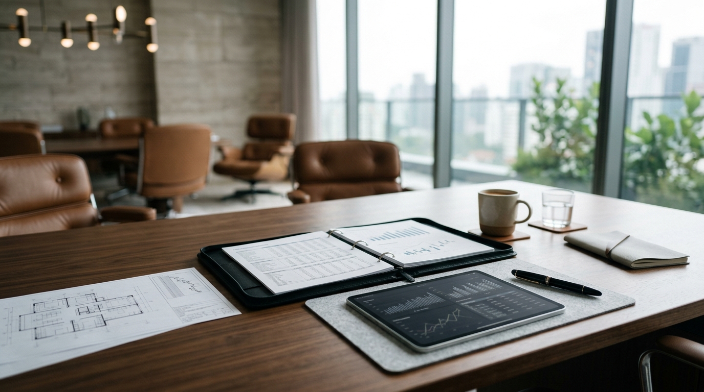 A compensation strategy desk with salary bands and pay spreadsheets.